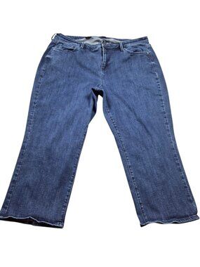 NYDJ Jeans Women’s 20W Crop Dark Wash Stretch Lift Tuck Denim